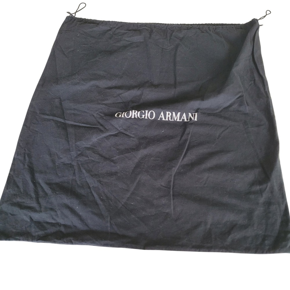 Giorgio Armani Black Cotton Drawstring Dust Bag Large Logo Storage Cover 21x22